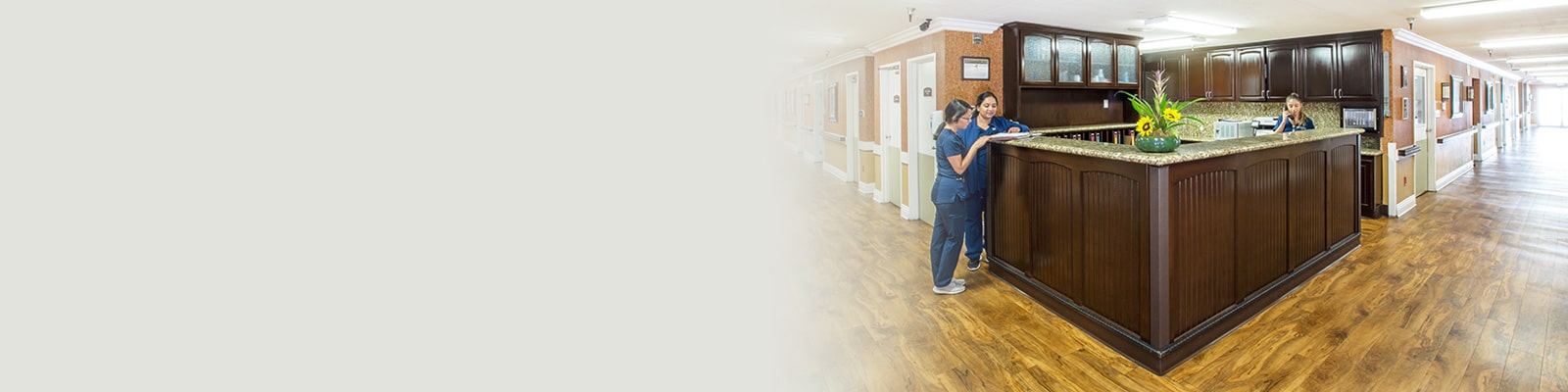 Nurses station and hallways