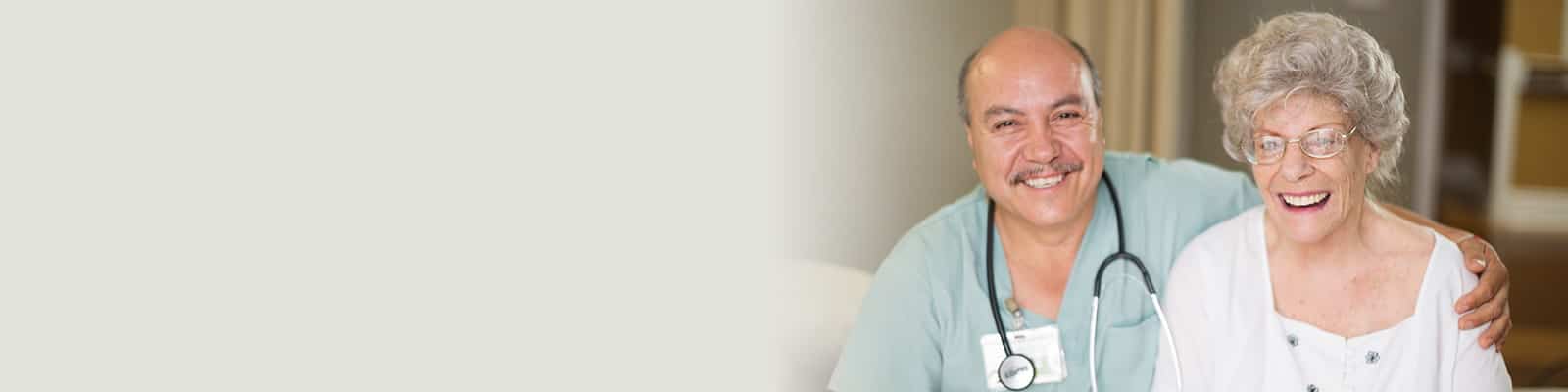 senior woman with a nurse